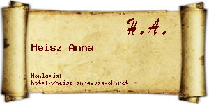 Heisz Anna névjegykártya